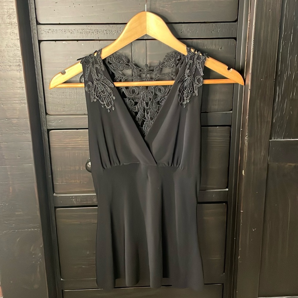 Vintage 90s black lace tank